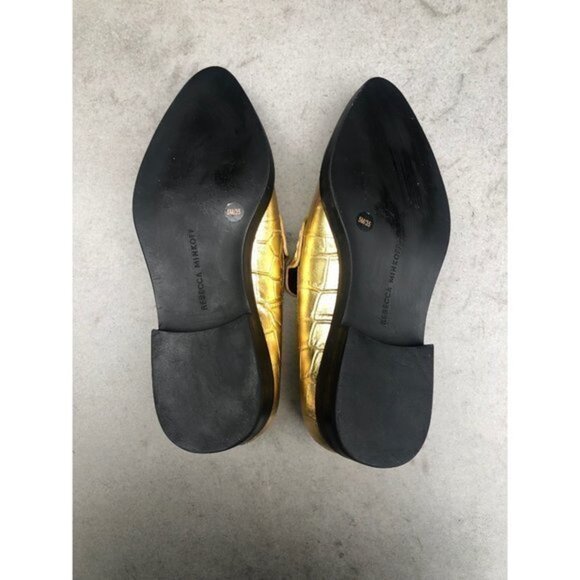 Rebecca Minkoff Pacey Penny GOLD LEATHER women's Loafer Size 5 NEW - Picture 6 of 9